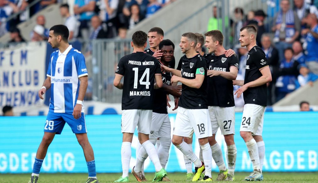 Course à la montée 2.Bundesliga : Münster s’offre Magdeburg avec un 5-0 surprise !